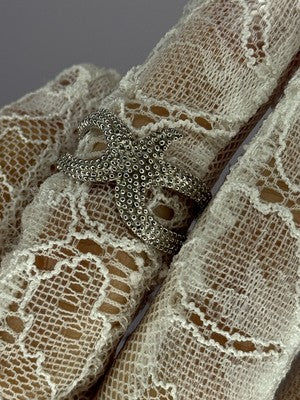 925 Sterling Silver "Sea Star" Ring Size 6-7 (Adjustable)