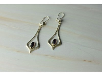 925 Sterling Silver Amethyst Earrings