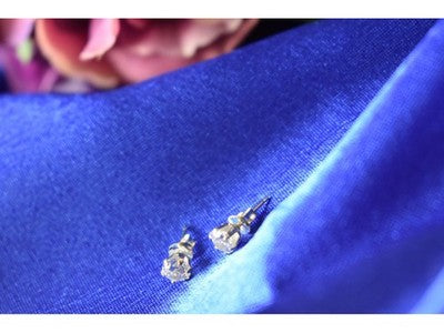 925 Sterling Silver CZ Stud Earrings