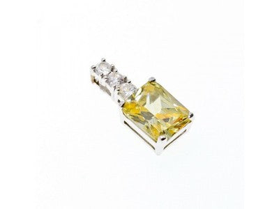 925 Sterling Silver Yellow & White CZ Pendant