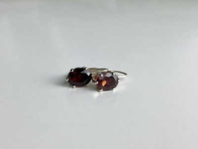 925 Sterling Silver Garnet Earrings