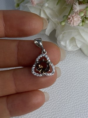 925 Sterling Silver Spinel & Beryl Pendant Length 0.95 Inch