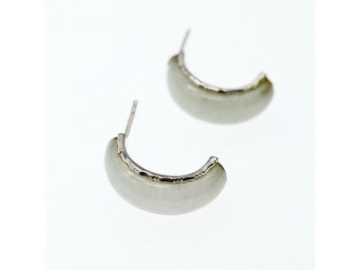925 Sterling Silver Nephrite Stud Earrings