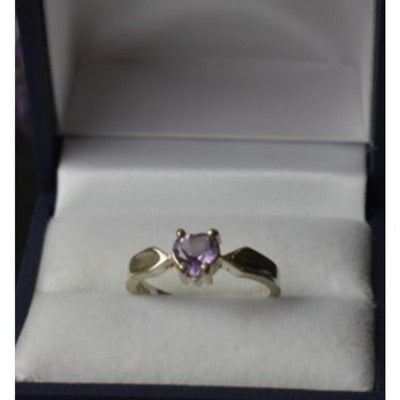 925 Sterling Silver Amethyst Ring Size 6.5