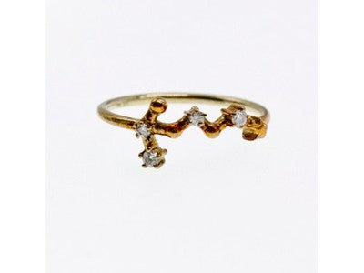925 Sterling Silver Gold Plated Diamonds Ring Size 9