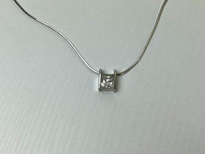 925 Sterling Silver CZ Chain With Pendant Italy
