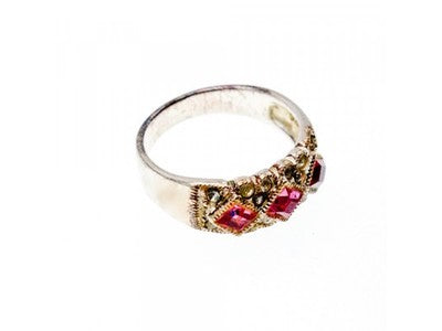 925 Sterling Silver Pink & White CZ Ring Size 5.5