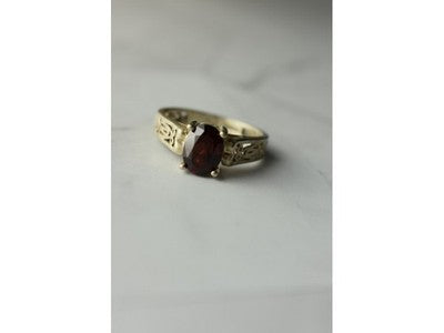Vintage 925 Sterling Silver Spessartine Ring Size 9