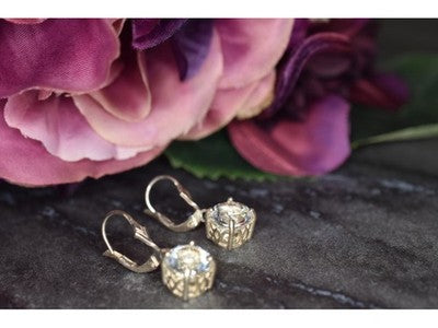 925 Sterling Silver Clear Quartz Earrings