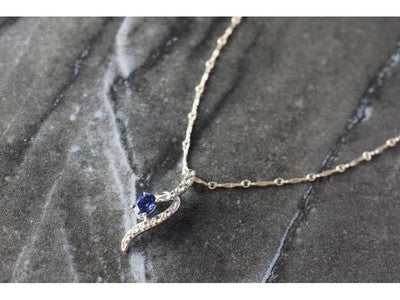 925 Sterling Silver London Blue & White Topaz Chain With Pendant(2)