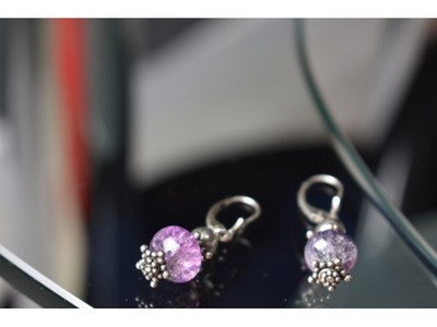 925 Sterling Silver Amethyst Earrings