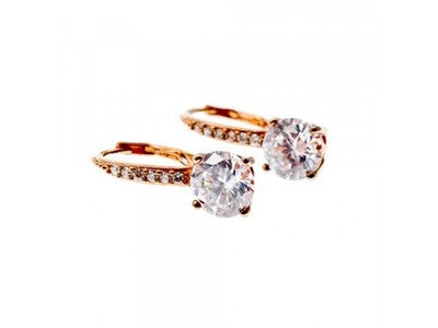925 Sterling Silver Gold Plated CZ Earrings