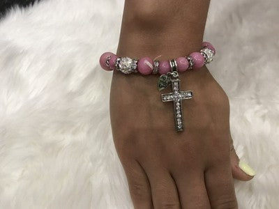 Beautiful Bracelet with Cross and CZ