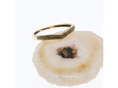 10K Yellow Gold Black Diamonds Ring Size 8