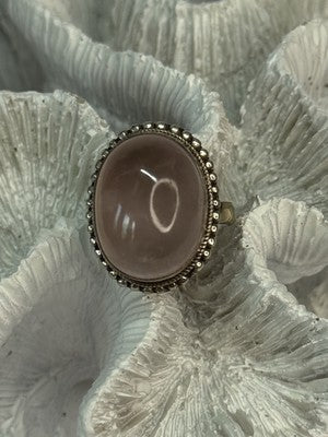 Beautiful Vintage 925 Sterling Silver Morganite Ring Size 5.5