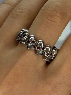 925 Sterling Silver Skull Custom Ring Size 14