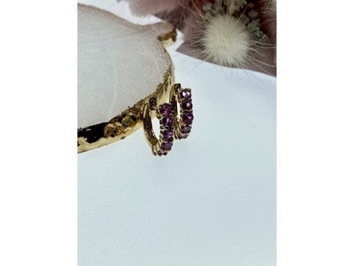925 Sterling Silver Gold Plated Spinel Earrings