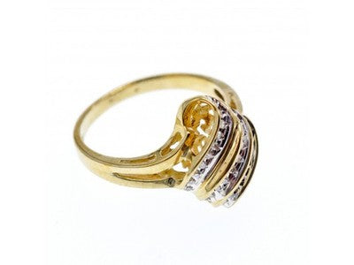 10K Yellow Gold Diamonds Ring Size 11.125