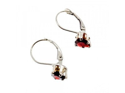 925 Sterling Silver Spessartine "Hearts" Earrings