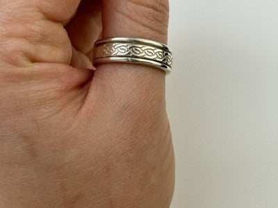 925 Sterling Silver Spinner Men'S Ring Size 12