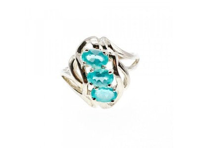 925 Sterling Silver Topaz Ring Size 9.25