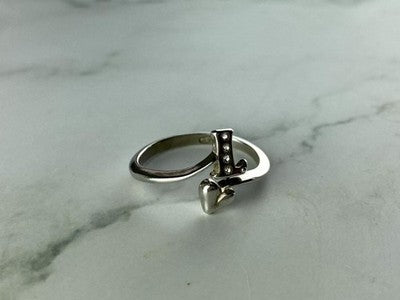 925 Sterling Silver CZ "Love" Ring Size 8