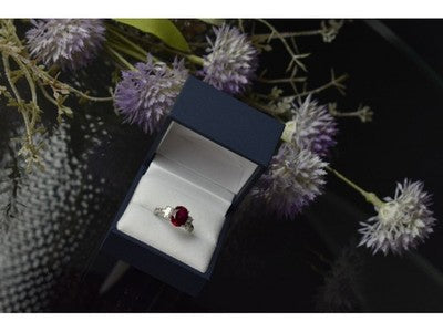 925 Sterling Silver Pink Topaz and CZ Ring Size 6.5