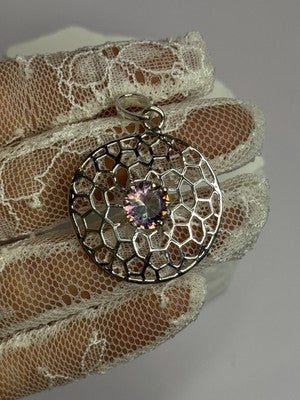 925 Sterling Silver Alexandrite Pendant Length 1.8 Inch