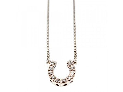 925 Sterling Silver CZ "Horseshoe" Chain with Pendant