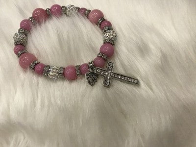Beautiful Bracelet with Cross and CZ