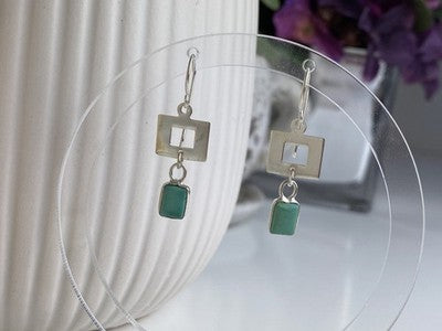 925 Sterling Silver Malachite Earrings