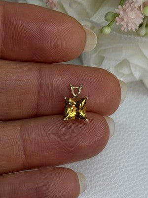 10K YELLOW GOLD CITRINE PENDANT LENGTH 0.40 INCH