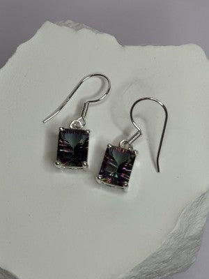 925 Sterling Silver Alexandrite Elegant Earrings Length 1.2 Inch