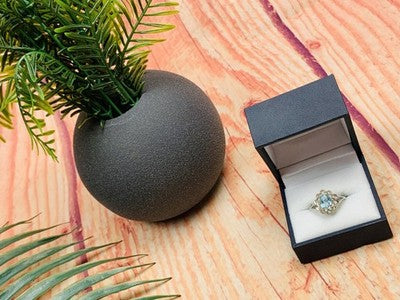925 Sterling Silver Topaz Ring Size 7.5
