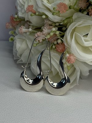Elegant 925 Sterling Silver Earrings Length 1.90 Inch