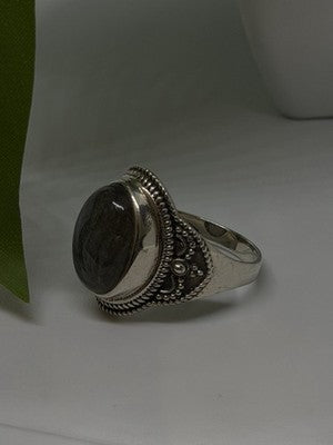 Vintage 925 Sterling Silver Labradorite Gemstone Ring Size 11