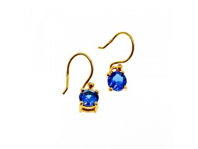 925 Sterling Silver Gold Plated Sapphire Spinel Earrings