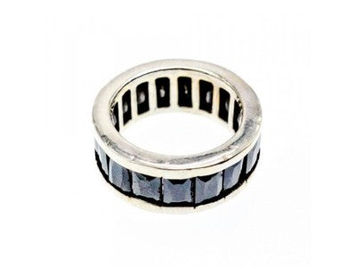 925 Sterling Silver Blue CZ Ring Size 7.5
