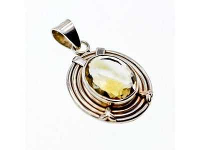 925 Sterling Silver Citrine Pendant
