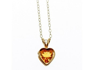 14K Yellow Gold Heliodor Heart Chain With Pendant