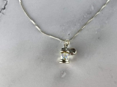 925 Sterling Silver Mystic Topaz "Lantern" Chain With Pendant Italy