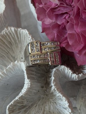 Elegant Design 925 Sterling Silver Beryl Ring Size 10
