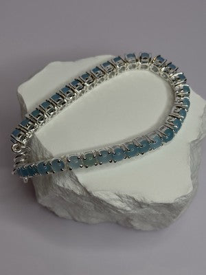 925 Sterling Silver Blue Moonstone Bracelet Length Min 7.5 Inch Max 8.5 Inch