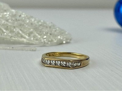 925 Sterling Silver Gold Plated CZ Ring Size 7