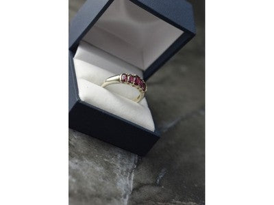 925 Sterling Silver Rubellite Ring Size 10
