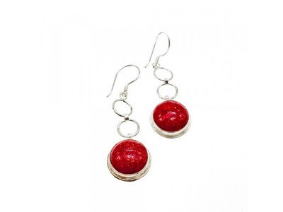 925 Sterling Silver Red Jasper Earrings