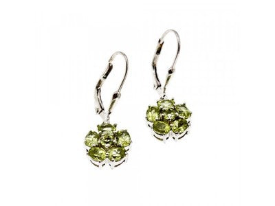 925 Sterling Silver Tsavorite "Flowers" Earrings