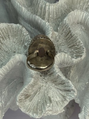 Beautiful Vintage 925 Sterling Silver Morganite Ring Size 5.5