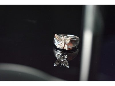 925 Sterling Silver CZ "Butterfly" Ring Size 9