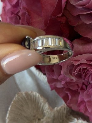 925 Sterling Silver Tourmaline & Beryl Ring Size 8
